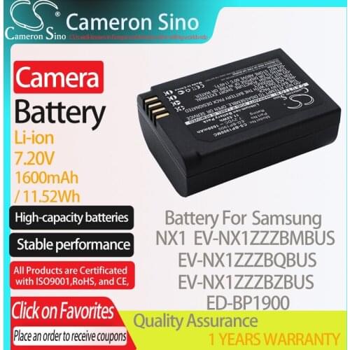 CameronSino Battery for Samsung NX1 EV-NX1ZZZBMBUS EV-NX1ZZZBQBUS EV-NX1ZZZBZBUS fits Samsung ED-BP1900 Digital camera Batteries