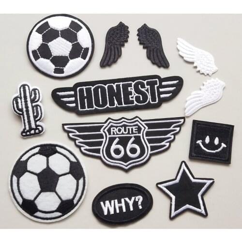 Black Series Embroidery Patch For Hats Iron On Patches Embroidered Clothes Patchs Appliques For Clothing Stickers CX131-140