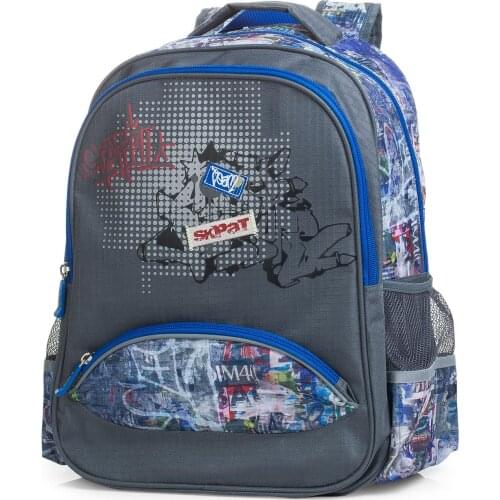 Skpat Collectables Belgrade School Backpack Infant Polyester Color Grey 53902