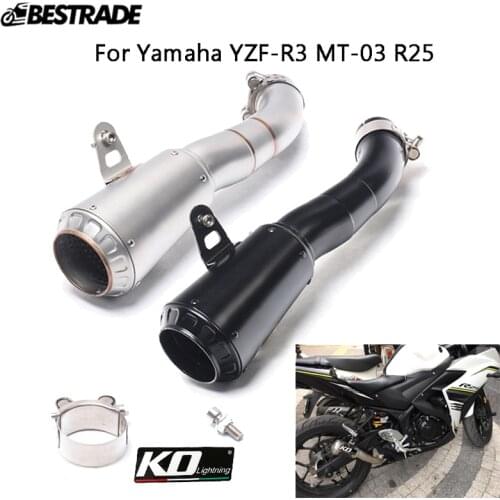 For Yamaha YZF-R3 MT-03 R25 Motorcycle Exhaust Muffler Pipe Slip On 36mm Escape Middele Link Connect Pipe Stainless Steel