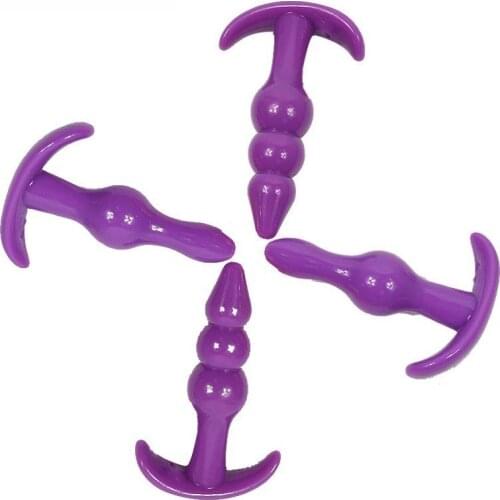 Purple Anal Plug Silicone 2/3 Beads Dildo G Spot Butt Plugs Anus Massager Adult Masturbation Anal Sex Toys For Woman Man