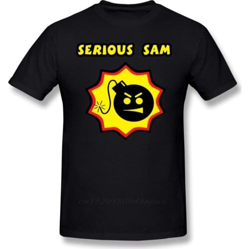 Serious Sam T-Shirt Serious Sam Replica T Shirt 100% Cotton Summer Tee Shirt Men Cute Short-Sleeve Printed Tshirt