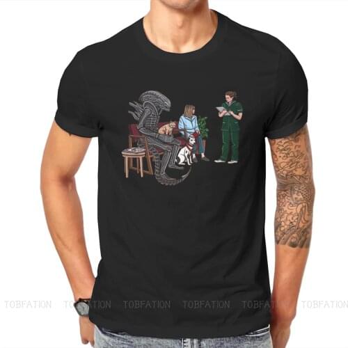 Alien Thriller Movie Crewneck TShirts Takes Jonesy to the Vet Distinctive Mens T Shirt Hipster Clothing Size S-6XL