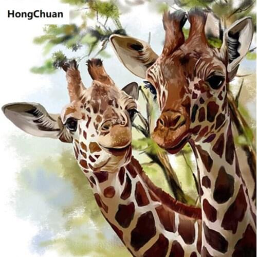 Giraffe cartoon mural 5D DIY round/square diamond painting embroidery mosaic cross stitch home decoration new year gift