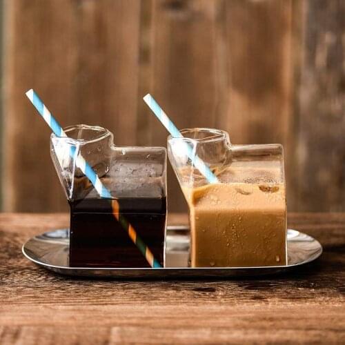 Kawaii Mug Glass Coffee Mug Transparent milk tea Water Juice Espresso Beverage Cup Handmade Wedding Gift