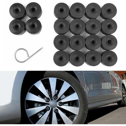 Locking Types Cap 20X Wheel Bolt Nut Cap Covers For Golf Bora Passat Jett/a 17mm Black T44 Lug Nut Cap