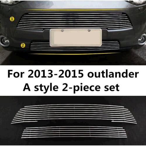 Body kit front bumper cover modified grille accessories electroplated aluminum racing grill for Mitsubishi outlander 2010-2020