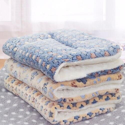 Pet Dog Cat Mat Double Layer Cotton Soft Fleece Pad Blanket Cozy Bed Four Season Washable Rug S/M/L/XL/XXL/XXXL