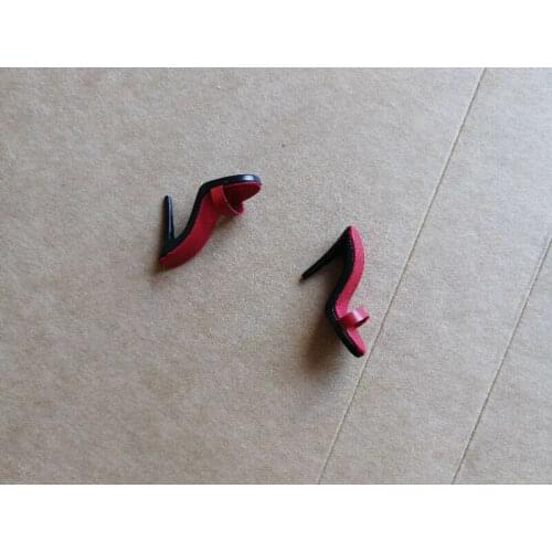 1:6 Scale Red High-heeled Flip Flop Model for 12" Female Action Doll