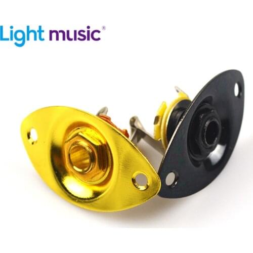 Square Style Plate Guitar Bass 1/4 Output Input Jack Socket for Electric Guitar Black Gold Chrome Gutiar Parts