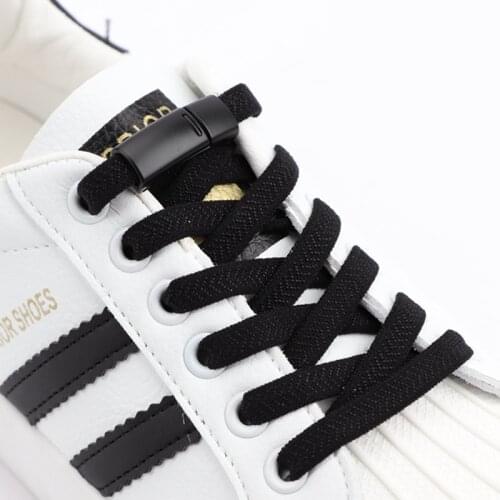 New Metal lock Magnetic Shoe Laces Elastic Lazy Shoelace Flat Suitable For All Shoes Sneakers No Tie Shoelaces Quick Install