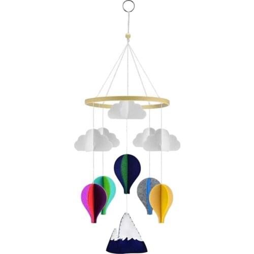 Baby Crib Mobile Hot Air Balloons and Clouds Nursery Decoration,Baby Bedroom Hanging Bed Bell Toys,for Boys and Girls