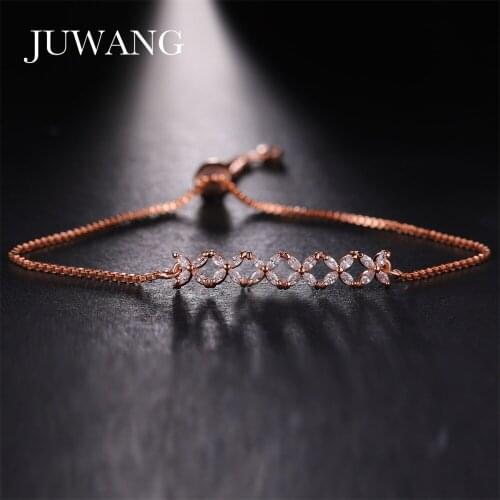 Fashion Elegance Women Rhinestone Cubic Zirconia Crystal Bracelet Adjustable For Women Jewelry Wedding Gift