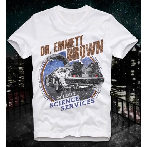 New Mens T-Shirt Men Summer Casual Back To Future Back Zukunft Doc Brown Mc Fly Retro Vintage Cult Movie Design T Shirt Tees