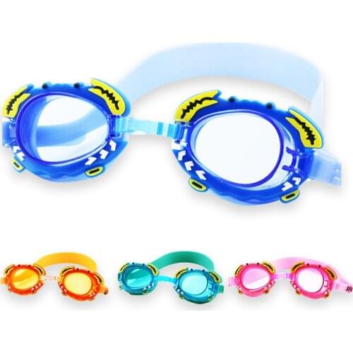 2021 New Childrens Swimming Goggles Flat Light High-definition Waterproof and Anti-fog Cartoon Teenager Diving Glasses
