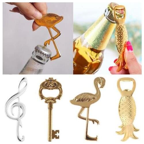 Novelty Pineapple Flamingo Palm Beer Bottle Opener Wine Bottle Openers Barware Tool Anniversary Wedding Hawaii Party Favor Gift