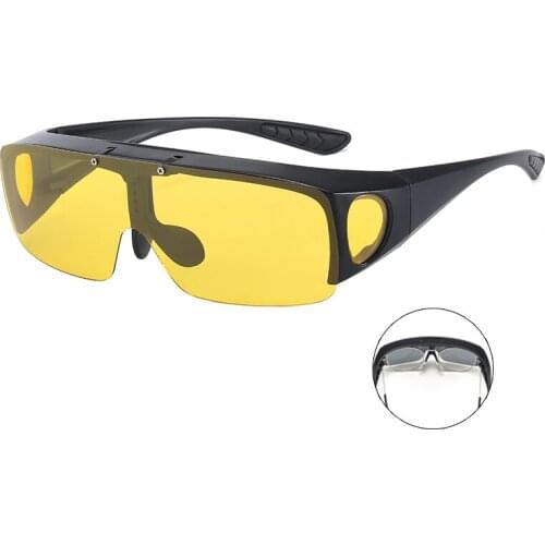 Polairzed Night Vision Fishing Glasses UV400 Myopic Fishing Driving Sunglasses Men Women Anti-glare Hiking Camping Eyewear