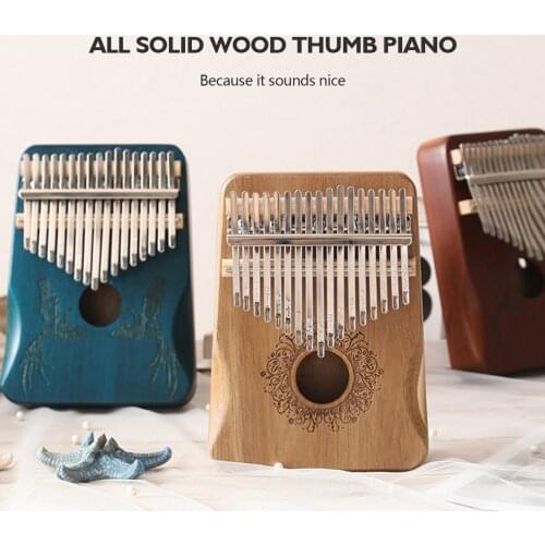 Portable 17-tone Wooden Kalimba Thumb Piano 17-key Wooden Thumb Piano Musical Instrument African Finger Piano For Beginner Child