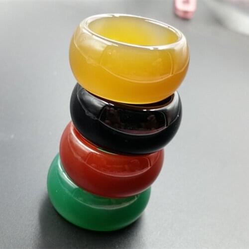 The manufacturer direct wholesale boutique high-end ice green chalcedony agate rings Mens Large jade ring pull