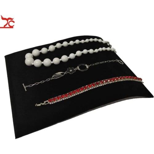 Simple Black Velvet Necklace Bracelet Display Board Women Pendant Jewelry Display Organizer Showcase Plate Stand Holder
