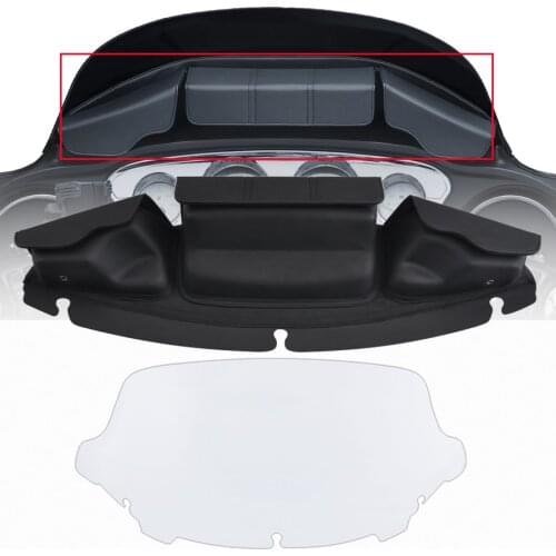 10.5"Clear Windshield Faring Deflector & Three-Pocket Fairing Pouch Windshield Bag For Harley Electra Street Glide Touring Bike
