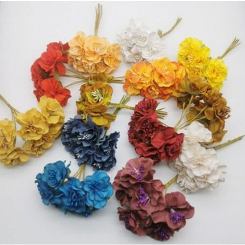 6pcs/lot Real Touch Hight Small Grade Artificial Poppy Bouquet Wedding Silk Rose Flowers For DIY Wedding Wreath Decoration