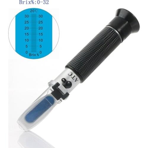 Refractometer Sugar Degree Meter Vegetables Brix Refractometer Saccharimeter Cut Fluid Density Concentration Tester 0-32% Brix