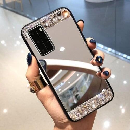 Luxury Bling Rhinestone diamond Soft phone case For Huawei P30 Lite P20 P40 Honor 10 Lite Y9S 9X Glitter Mirror protection cover
