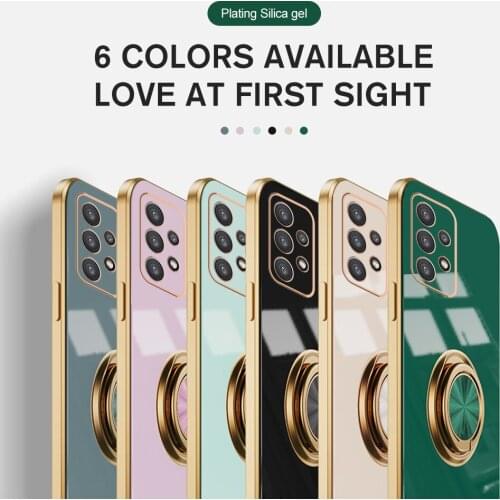 For Samsung Galaxy A32 5G Luxury Plating Finger Ring Holder Cover Case Shell A52 A72 A42 S21 S30 S20 Note 10 20 FE Plus Ultra 4G