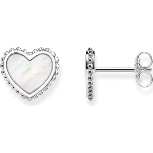 Shell Heart Ear Stud Earrings 2019 Thomas Style Ear Earring Mother-of-pearl Heart 925 Sterling Silver Jewelry Ts Gift For Women