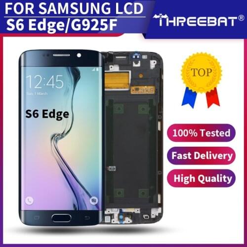 SUPER AMOLED Display For SAMSUNG Galaxy S6 edge LCD G925 G925I G925F With Frame Touch Screen Digitizer Replacement+Service pack