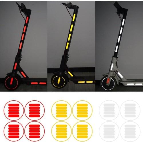 Scooter Reflective Sticker Warning Strip Decals Decoration for Xiao-mi M365 Bicycle Exterior Accessories