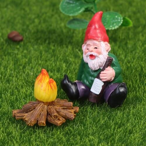 Tiantian, Mini Statuetta Da Giardino Ubriaco, Set Di 4 Statuette Da Giardino Con