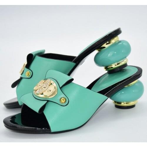 New Italian In Women High Quality African Wedding Shoes 2021 Special Arrivals Wedding Teal Color Nigeriain Shoe Large Size 43