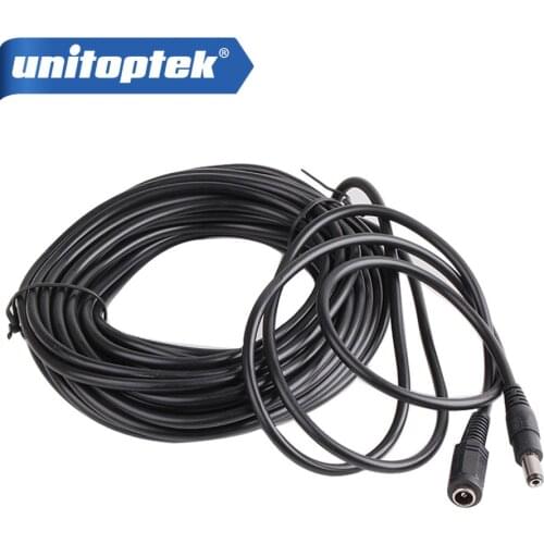 5M 16.5FT / 10M 33FT DC 12V Power Extension Cable 2.1*5.5mm Connector Male To Female For CCTV Security Camera Black Color