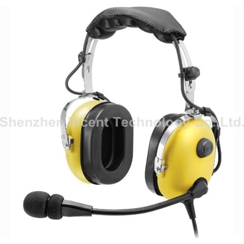 VOIONAIR Yellow Pilot Headset PNR (Passive Noise Reduction) Aviation Headset IN-1000