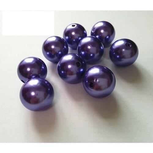 Choose size) 6mm/8mm/10mm/12mm/14mm/16mm/18mm/23mm/25mm purple color Acrylic Pearl Beads #64