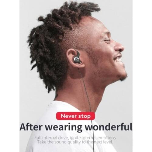 X2 3.5mm Universal Dual Moving Coil Quad-Core In-Ear HiFi Bass Wired High Sound Quality Music Earphone