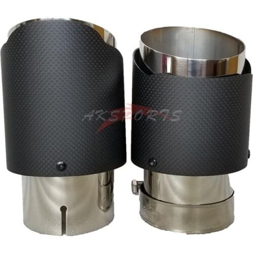 1PC Fiber Carbon Exhaust Tip Stainless Steel Muffler pipe Without Logo For BMW BENZ AUDI Car Accessories