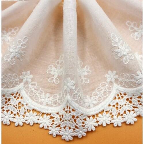 1Yard Cotton Cloth Openwork Embroidered Lace Trim Accessories Clothing Garment Accessories Home Textile Lace Fabric Width 13.5cm