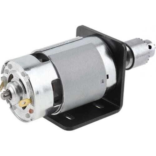 DC 12-24V Mini Hand Electric Drill Motor Wood DIY Lathe Press 775 Motor w/ JTO Chuck + Mounting Bracket Double Ball Bearings New