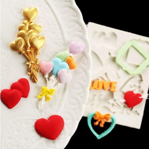 2020 Sugarcraft Heart Cake Mold Decorating Tool Balloon Silicone Cake Mold Fondant Mould Kitchen Accessories DIY Birthday Cake