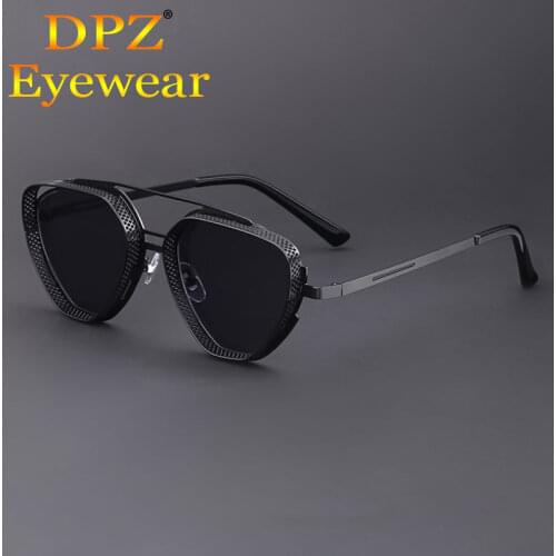 2021 Fashion Men Cool Metal SteamPunk Personalized Hollow Sunglasses Women Vintage Luxury Brand Design Sun Glasses Female Shades