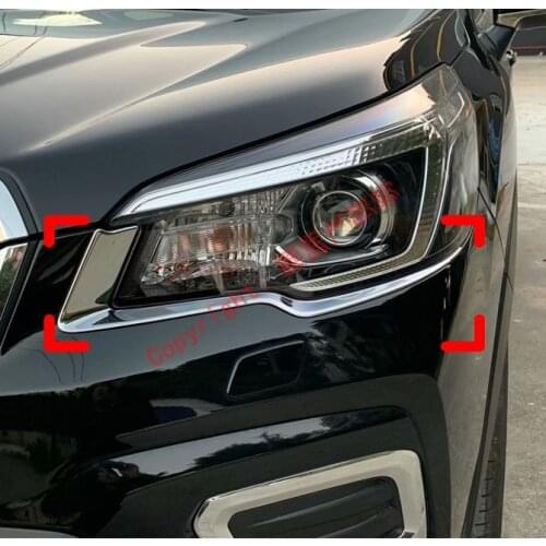 ABS Chrome Decorate Front Head Light Headlight Trim Molding For Subaru Forester SK 2018 2019