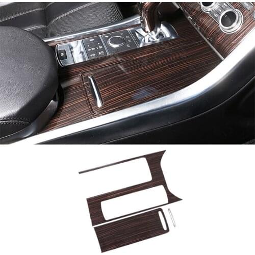 New Arrival Red Ash Wood Style ABS Plastic Center Console Cover Trim Sticker For Land Rover Range Rover Sport 2014-2018