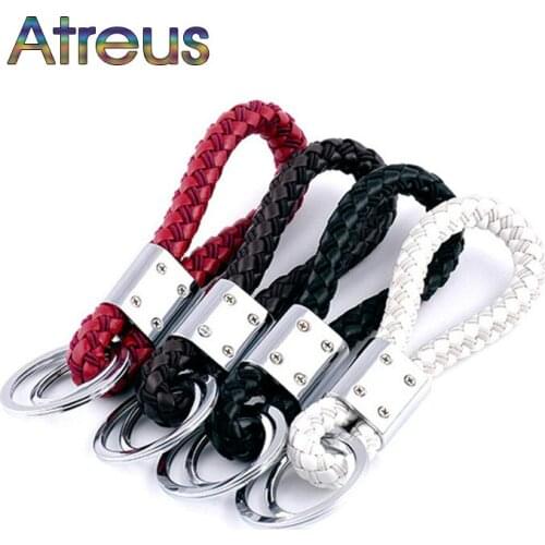 1pcs Car-styling PU key ring keychain chain for Ford Focus 2 3 VW Passat B6 B5 B7 B8 Toyota Avensis Skoda Rapid Fabia