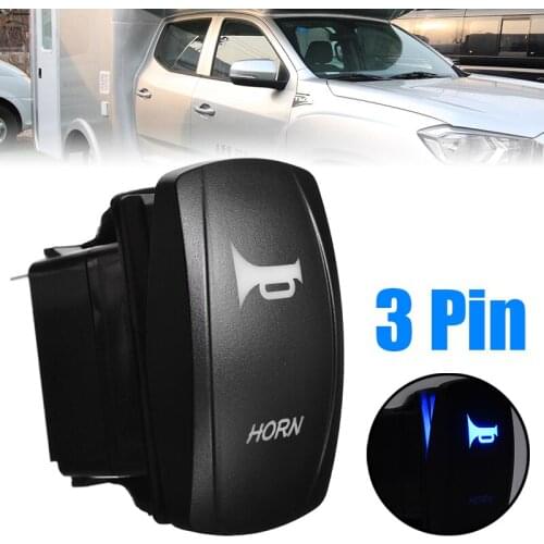 DC 12V/24V ON/OFF Horn Rocker Toggle Switch Blue LED SPST Waterproof Switches Universal For Car Motorcycle Boat Truck