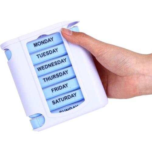 Travel Pill Box 7 Days Medicine Storage Organizer Container Drug Tablet Dispenser Independent Lattice