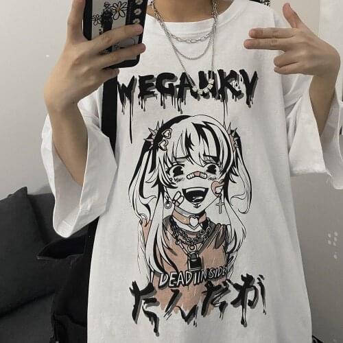 Super Size Pink Top Cute Shirts Harajuku Oversize Tshirt Woman Tshirts Kawaii Demon Slayer Anime Womens Gothic Clothing Traf