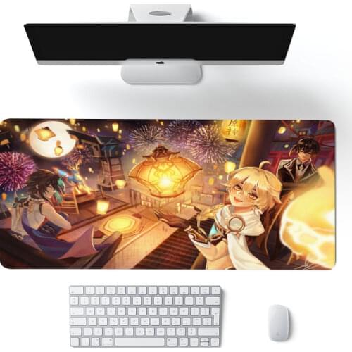 Genshin Impact 90x40cm Large Mouse Pad Gaming Accessories PC Laptop Gamer Mousepad Anime Antislip Mat Keyboard Desk Mat Carpet